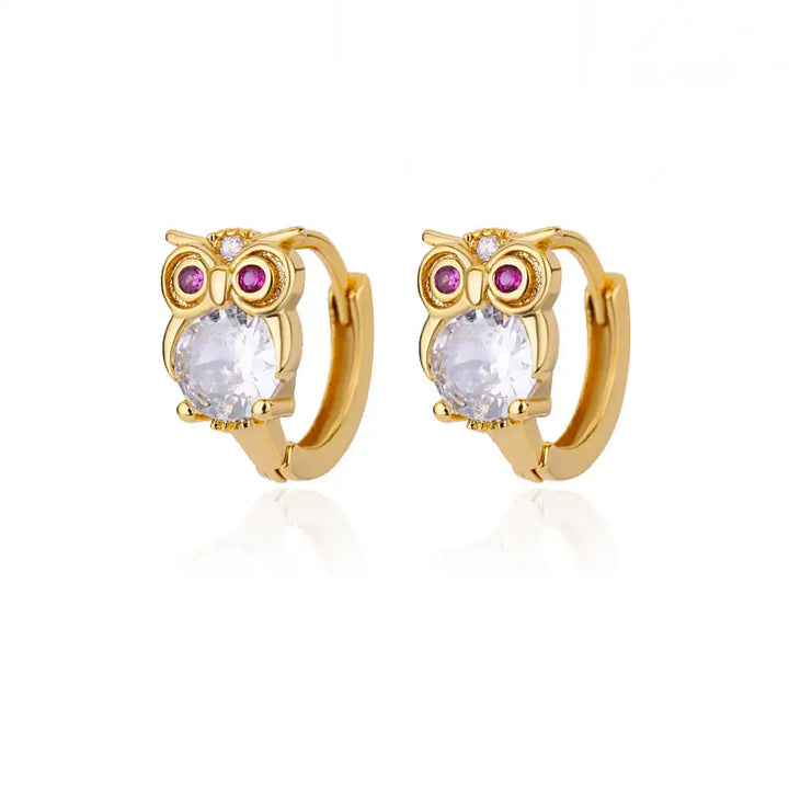Crystal Animal Hoop Earrings